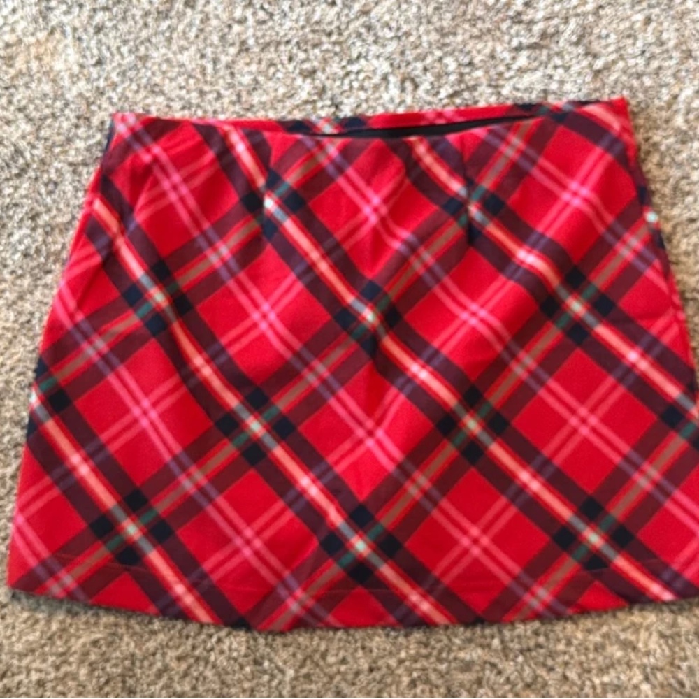 Old Navy Red Plaid Mini Skirt